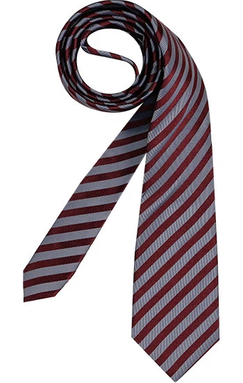 Bugatti Krawatte, Seide, Bordeaux-blaugrau Gestreift