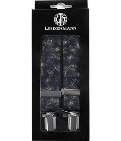 Hosenträger, Marine-hellgelb Gemustert