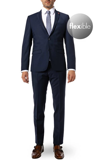 ROY ROBSON Anzug, Extra Slim Fit, Schurwoll-Stretch, Dunkelblau