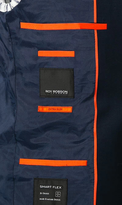 ROY ROBSON Anzug, Extra Slim Fit, Schurwoll-Stretch, Dunkelblau – Bild 4