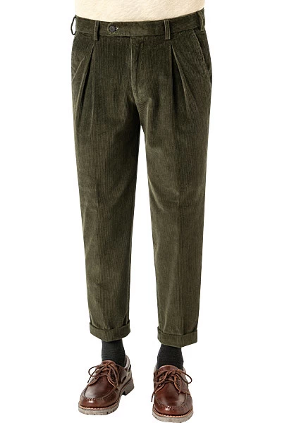 Hose Verona U, Cord, Dunkeloliv