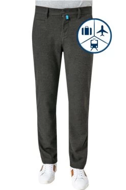 Pierre Cardin Hose Lyon, Modern Fit, Flanell, Braun Meliert