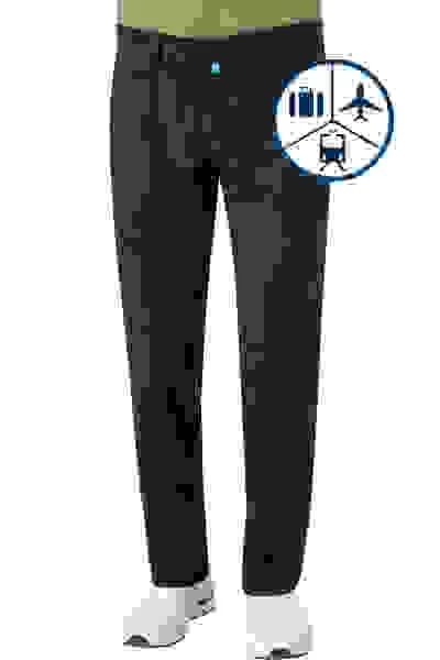 Pierre Cardin Hose Lyon, Modern Fit, Flanell, Schwarz Meliert – Bild 5