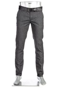 Alberto Chino Lou, Regular Fit, Baumwolle, Grau Meliert