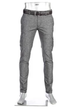 Alberto Cargohose Wind, Slim Fit, Baumwolle, Grau Meliert