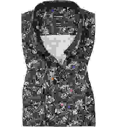 OLYMP Hemd, Body Fit, Baumwolle, Extra Langer Arm, Marine Gemustert – Bild 4