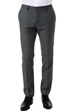 Boss Hose Genius, Slim Fit, Schurwolle, Grau Meliert