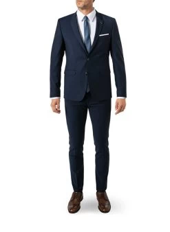 Digel Anzug, Extra Slim Fit, Mikrofaser-Stretch, Tintenblau