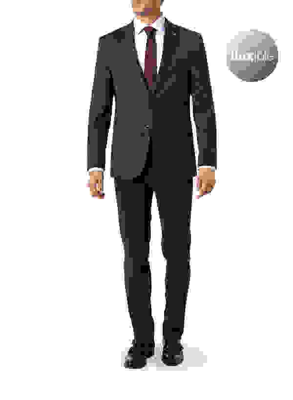 Digel Anzug, Modern Fit, Jersey Waschbar, Asphaltgrau Meliert – Bild 9