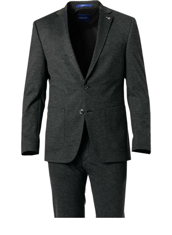 Digel Anzug, Modern Fit, Jersey Waschbar, Asphaltgrau Meliert – Bild 7