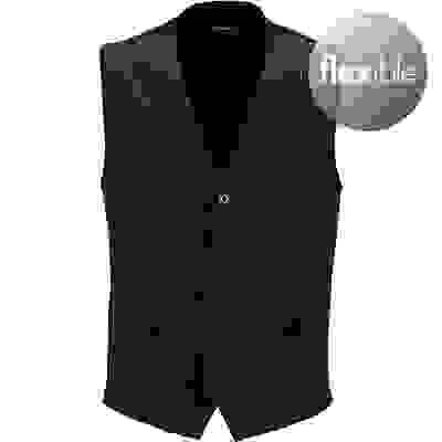 Weste, Slim Fit, Mikrofaser, Dunkelblau Meliert – Bild 4