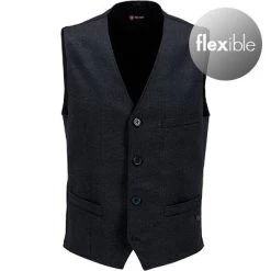 Weste, Slim Fit, Mikrofaser, Dunkelblau Meliert