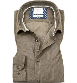 OLYMP Hemd, Body Fit, Cord, Olivgrün