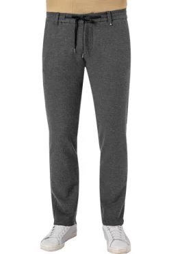 Marc O'Polo Hose, Shaped Fit, Baumwolle, Hellgrau-dunkelgrau Gemustert