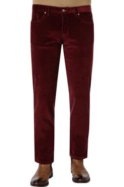 Hose Parker, Regular Fit, Cord, Weinrot