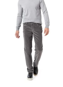 Hose Parker, Regular Fit, Cord, Grau