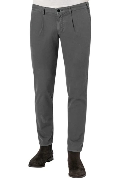 Hose Turin, Slim Fit, Baumwolle, Stahlgrau