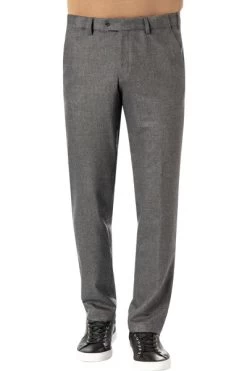 Hose P-Flex, Regular Fit, Schurwolle-Kaschmir, Grau Meliert
