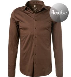 Hemd, Jersey, Braun Meliert