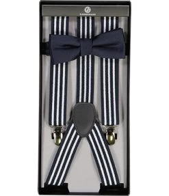 Set, Hosenträger + Schleife, Navy