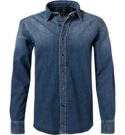 7 For All Mankind Jeanshemd, Baumwoll-Stretch, Mittelblau