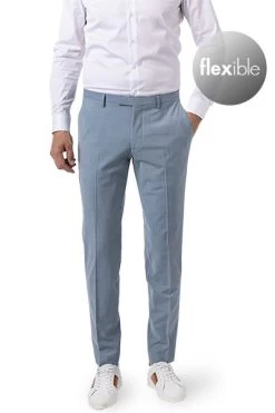 CINQUE Hose Cimonopoli, Schurwoll-Stretch, Hellblau Meliert
