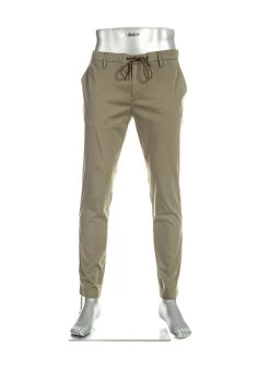 Alberto Hose Jump, Slim Fit, Baumwolle, Militarygrün