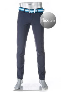 Alberto Hose Slim-WR, Slim Fit, Mikrofaser Revolutional®, Navy