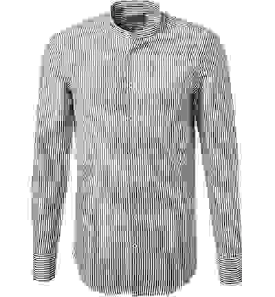 Hemd, Slim Fit, Leinen, Dunkelblau-weiß Gestreift – Bild 5