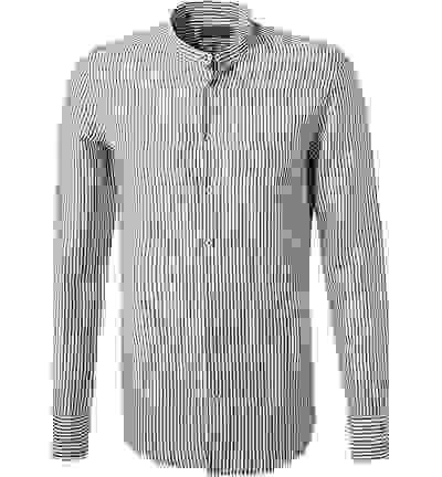 Hemd, Slim Fit, Leinen, Olivegrün-weiß Gestreift – Bild 5