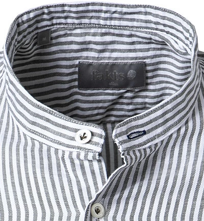 Hemd, Slim Fit, Leinen, Olivegrün-weiß Gestreift – Bild 4