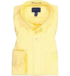 Gant Hemd, Regular Fit, Popeline, Gelb-weiß Gestreift