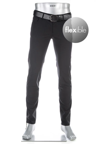 Alberto Hose Slim-WR, Slim Fit, Jersey Revolutional®, Schwarz