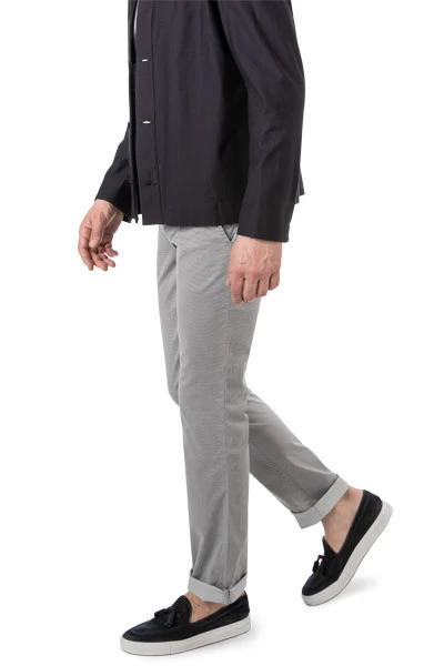 Boss Chino Schino, Slim Fit, Baumwolle, Grau Gemustert – Bild 2