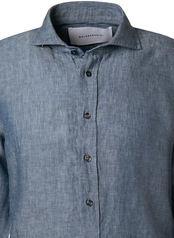 Baldessarini Hemd, Reines Leinen, Jeansblau – Bild 2