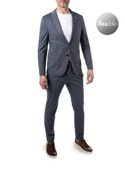 Baldessarini Anzug, Slim Fit, Jersey Halbgefüttert, Denimblau Meliert