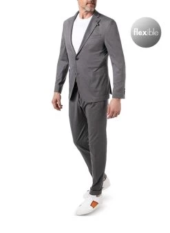 Baldessarini Anzug, Slim Fit, Jersey Halbgefüttert, Grau Meliert