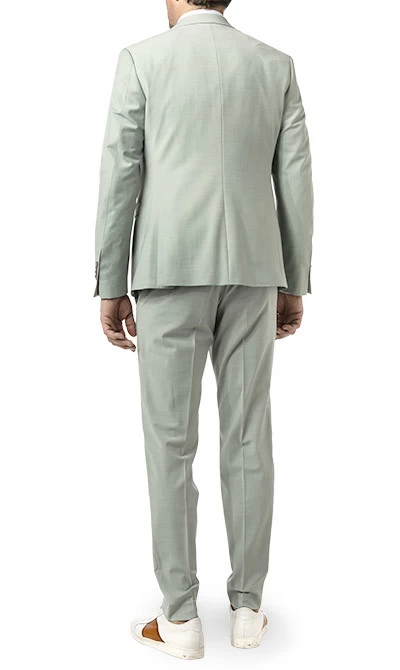 CINQUE Anzug Cimonopoli Mit Weste, Super Slim Fit, Schurwoll-Stretch, Salbei Meliert – Bild 3
