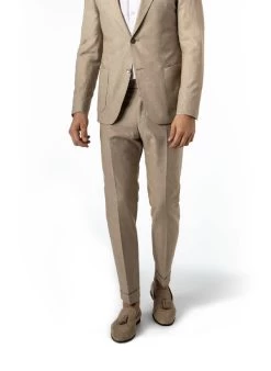 Strellson Hose Luc, Slim Fit, Baumwolle-Leinen, Sand