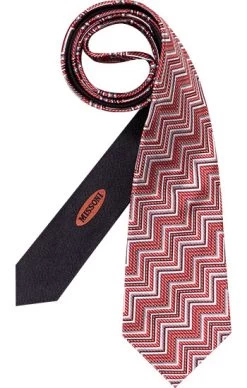 Missoni Krawatte, Seide, Koralle-weiß Gemustert