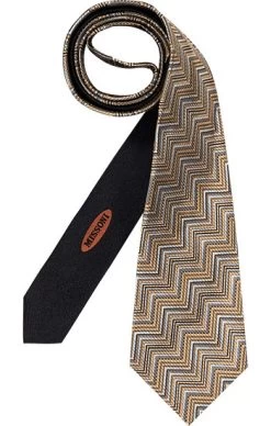 Missoni Krawatte, Seide, Beige Gemustert