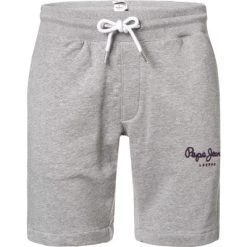 Pepe Jeans Sweatshorts, Regular Fit, Baumwolle, Grau Meliert
