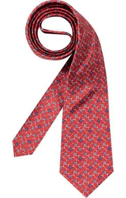 Lanvin Krawatte, Seide, Rot-blau Gemustert