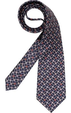 Lanvin Krawatte, Seide, Marine Gemustert