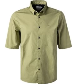 Calvin Klein Kurzarmhemd, Slim Fit, Popeline, Salbei
