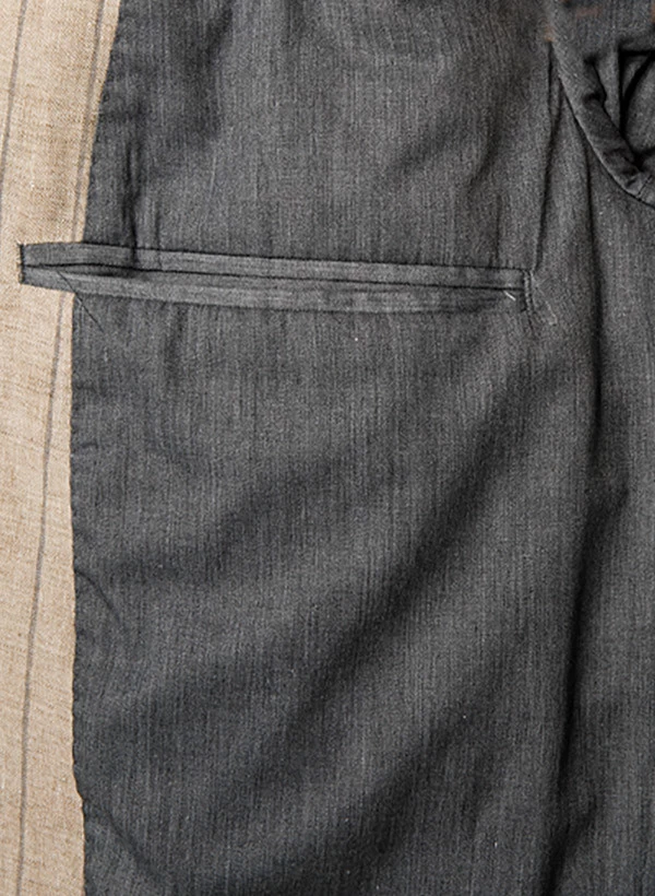 Oscar Jacobson Anzug, Reines Leinen, Beige Gestreift – Bild 3