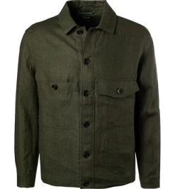 Overshirt, Reines Leinen, Jägergrün
