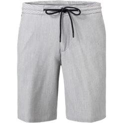 Shorts, Modern Fit, Seersucker, Hellgrau Gestreift