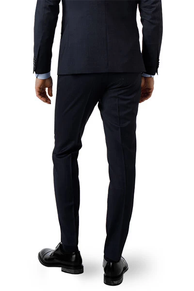 Hose, Slim Fit, Schurwolle, Marine Meliert – Bild 2