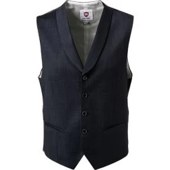 Weste, Schurwoll-Stretch, Marine Meliert